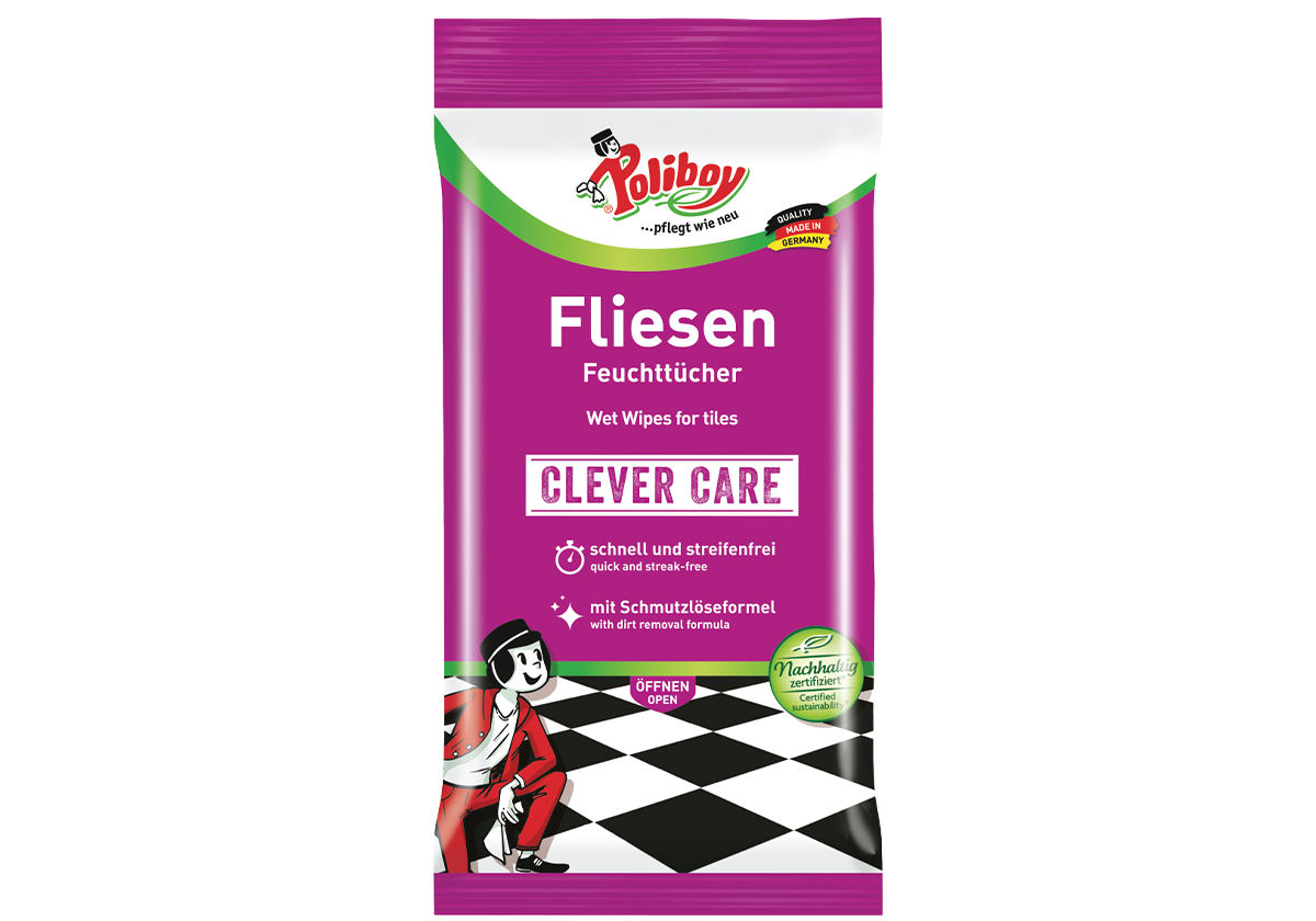 POLIBOY Clever Care Wet Wipes for Tiles 磁磚及石材地面專用清潔濕紙巾 - RankingDak hong kong