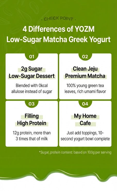 【韓國空運直送・限量預購】(12g 蛋白質) YOZM 極濃厚希臘乳酪系列 (濟州抹茶味) - RankingDak hong kong